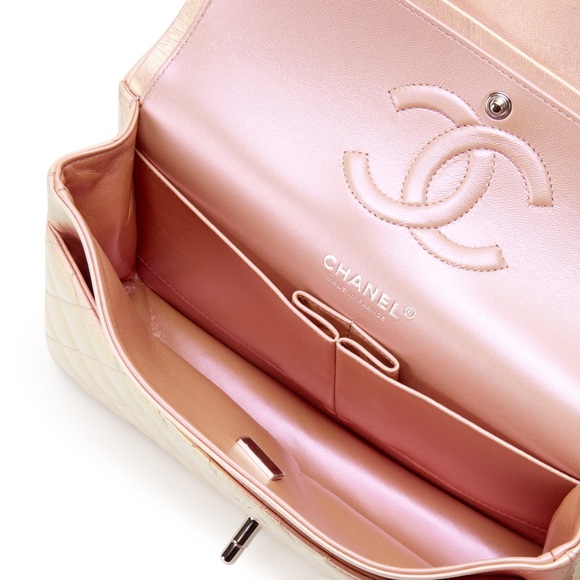 **SOLD** Chanel Iridescent Pink Quilted Lambskin Ballet Slippers Double Flap Bag - Picture 4 of 12